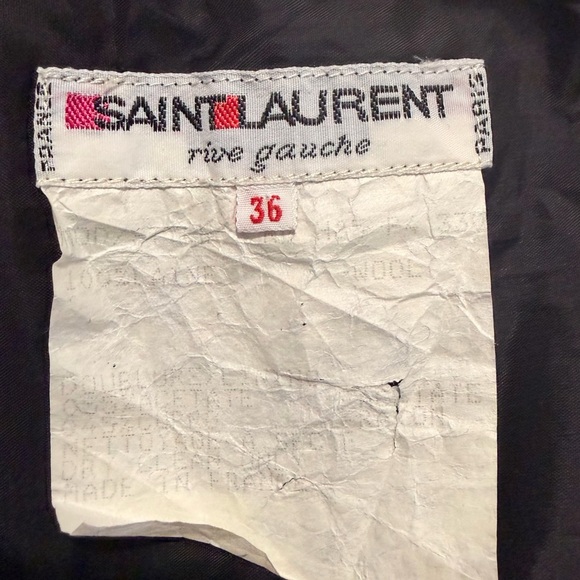 Vintage Yves Saint Laurent Classic Navy Wool Pencil Skirt with pockets - Picture 6 of 6